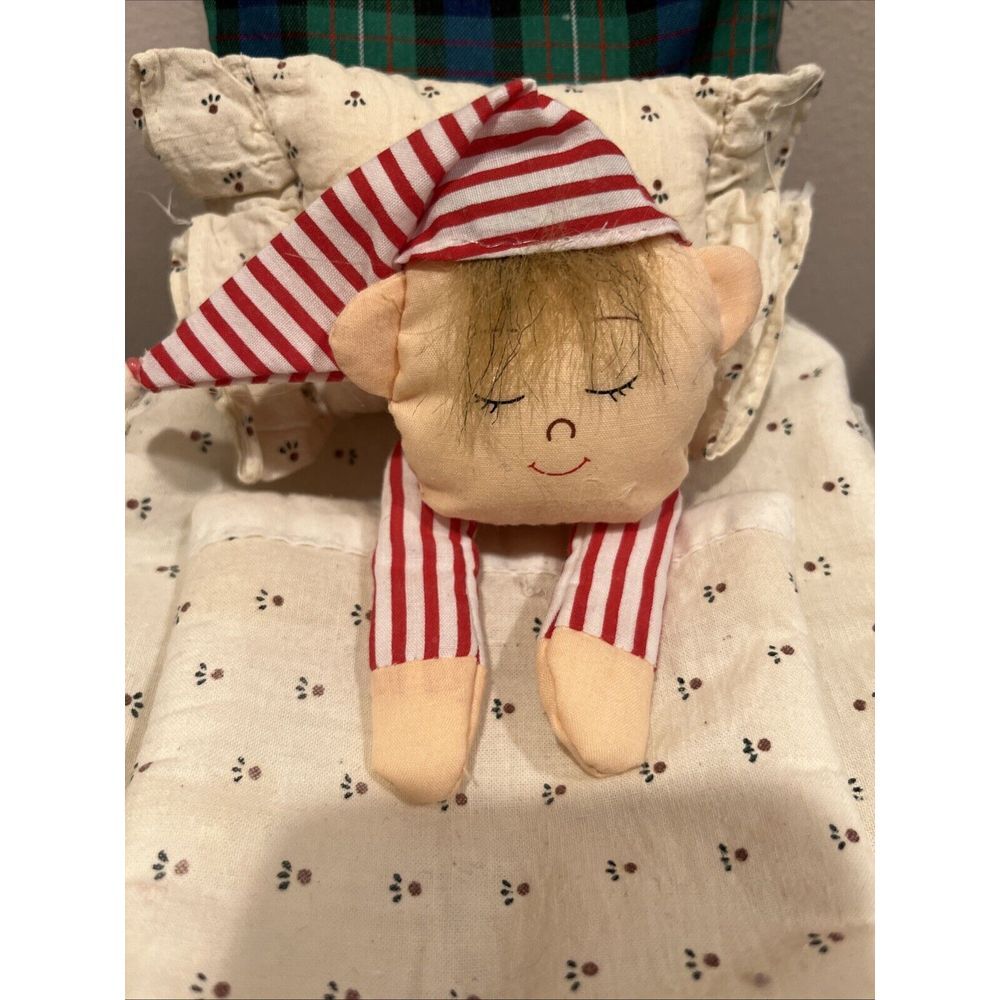 Vintage 80's Elf Christmas Tissue Box Cover Rectangle - Picture 2 of 6